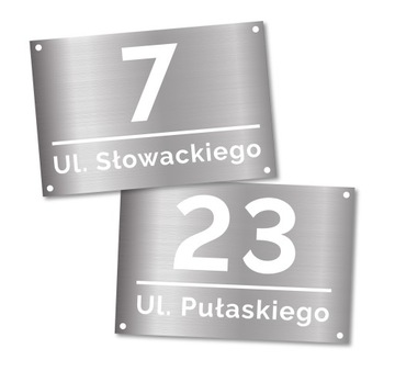 TABLICZKA Z NUMEREM DOMU I ADRESEM 30x20 cm 3D