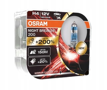 ŻARÓWKI OSRAM H4 NIGHT BREAKER LASER +200% 2SZT +150m
