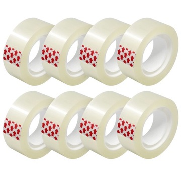 TAŚMA KLEJĄCA BIUROWA IDEALNIE PRZEŹROCZYSTA CRYSTALCLEAR 18mm 33m 8szt.