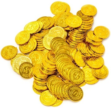 Złote monety do gier i zabawy 144 szt.