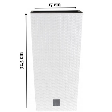 УЛИЧНЫЙ ЦВЕТОЧНЫЙ ВАЗ ИЗ РОТЕГА, БЕЛЫЙ С ВСТАВКОЙ, ВЫСОКАЯ КРЫШКА