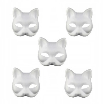 Маска кота на Хэллоуин Blank Therian 5 шт.