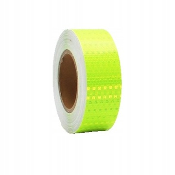 TAŚMA ODBLASKOWA SAMOPRZYLEPNA OSTRZEGAWCZA 10M x 5CM ZIELONA FLUO ROLKA