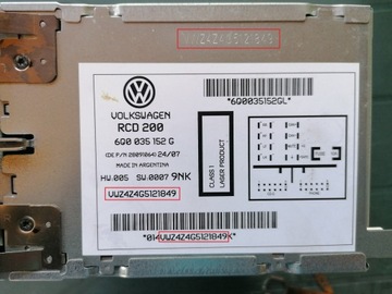Код на магнитолу VW RCD310 RCD510 RNS315 Gamma Beta