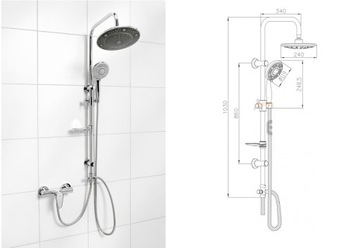 GROHE термостатический смеситель + тропический душ 25 см