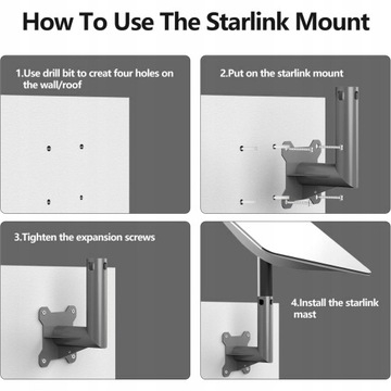 ДЕРЖАТЕЛЬ БОКОВОЙ АНТЕННОЙ МАЧТЫ УНИВЕРСАЛЬНЫЙ ДЛЯ STARLINK V2 30CM