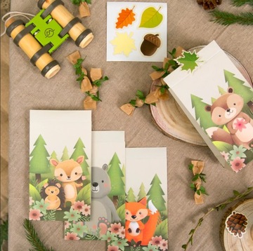 Конфеты-пакетики для сладостей Лесные друзья 4 шт ЛИСА МЕДВЕДЬ БАРСУК ЕЖИК