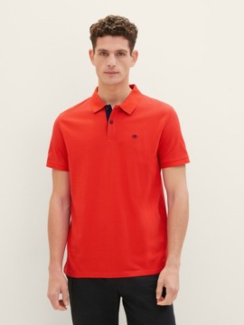 Tom Tailor Basic Polo With Contrast - Basic Red