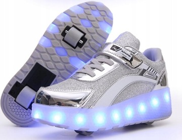 BUTOROLKI BUTY LED Z KÓŁKAMI WROTKI ROLKI