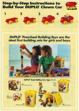 LEGO DUPLO 1559 МАШИНА КЛОУН 1990 ГОДА