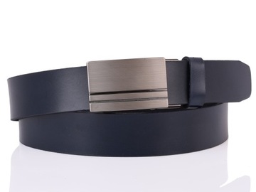 SKÓRZANY Pasek AUTOMAT garnitur jeans3,5cm 115 L