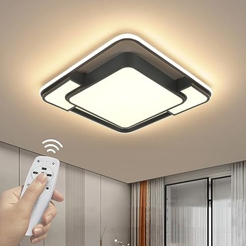 ŚCIEMNIALNA LAMPA SUFITOWA LED PLAFON LAMPA WISZACA CZARNA PILOT NOWOCZESNA