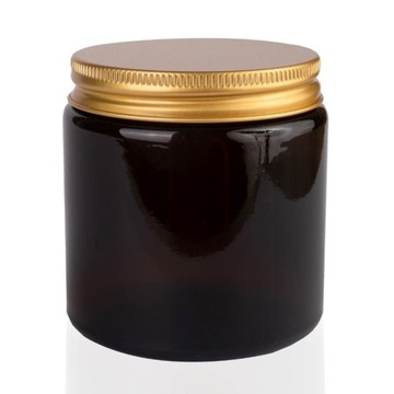 Słoik szklany brązowy 120ml z nakrętką ALU złotą