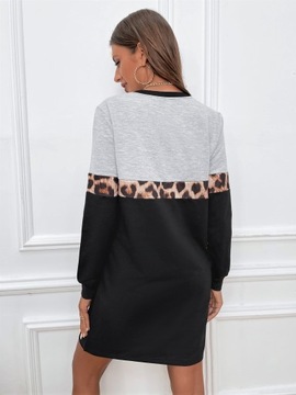 S054 УДИВИТЕЛЬНОЕ ПЛАТЬЕ С ЛЕОФРОВЫМИ ДЕТАЛЯМИ L