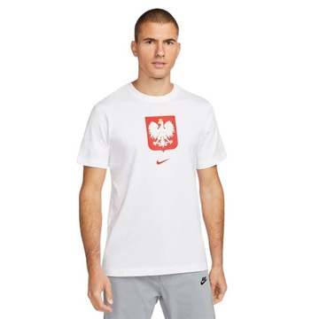 KOSZULKA POLSKI NIKE CREST KOSZULKA KIBICA POLSKA SPORTOWA BIAŁA ROZM M
