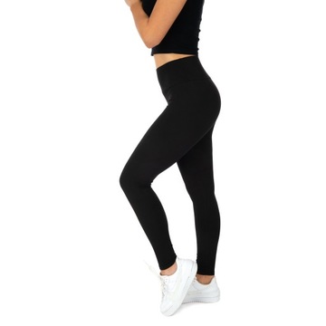 LEGGINSY GETRY BAMBUSOWE Z WYSOKIM STANEM DŁUGIE PRĄŻEK S/M