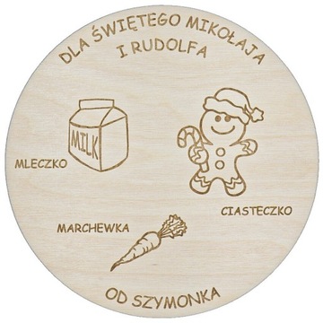 DREWNIANY TALERZYK dla MIKOŁAJA OZDOBA ŚWIĘTA IMIĘ