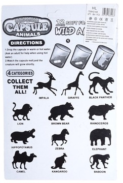 ВОЛШЕБНЫЕ КАПСУЛЫ ЖИВОТНЫЕ, РАСТУЩИЕ В ВОДЕ 48 шт.