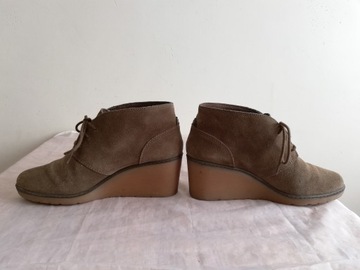 Buty botki koturny skórzane CLARKS r. 39 wkł 25 cm