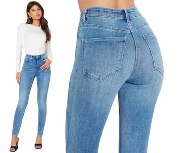 KLASYCZNE SPODNIE MODELUJĄCE JEANSOWE ELASTYCZNE DAMSKIE PLUS SIZE JEANSY