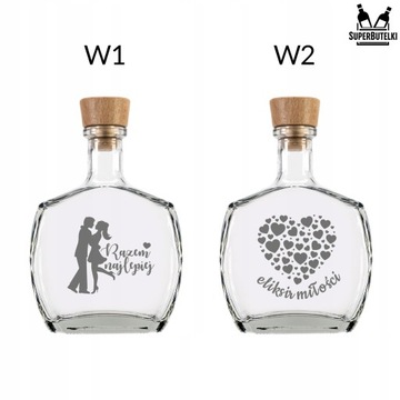 Butelka elegancka KARAFKA 0,5 L grawer PREZENT na WALENTYNKI URODZINY MAMY