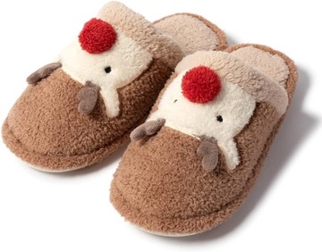 Kapcie unisex Queeyhome, brązowe, 40-41