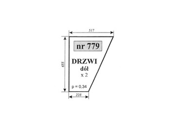 SZYBA DRZWI DÓŁ C-330 C-360 NAGLAK 779