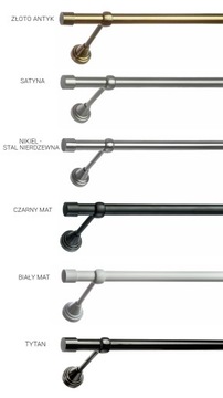 Karnisz metalowy SOL pojedynczy fi 19 mm 220 cm