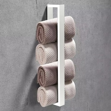 БОЛЬШОЙ ДЕРЖАТЕЛЬ ДЛЯ ПОЛАТЕЛЕНИТЕЛЯ ДЛЯ ВАННОЙ МЕТАЛЛИЧЕСКАЯ ВЕШАЛКА, БЕЛАЯ 40 СМ LOFT, ТВЕРДАЯ