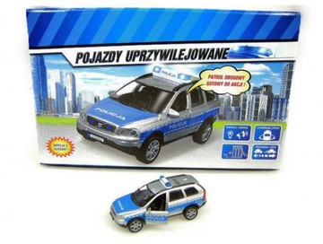 AUTO metal policja Volvo, 14 cm, św/dźw. dis