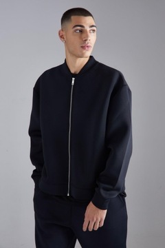 BOOHOOMAN CZARNY KOMPLET DRESOWY BLUZA BOMBER ZWĘŻANE SPODNIE NV2 NG6__S