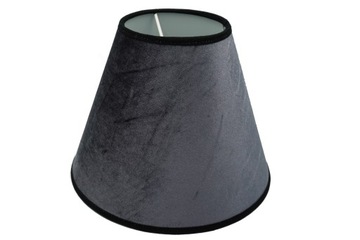 Abażur Premium Stożek PCV Welur Grafit 15x26x22