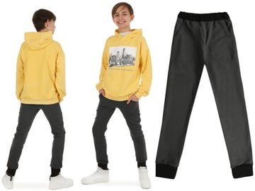 Spodnie dresowe dla chłopca, produkt polski - 140 GRAFIT