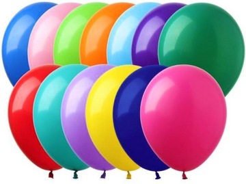 BALONY KOLOROWE MIX URODZINY 25cm 10szt