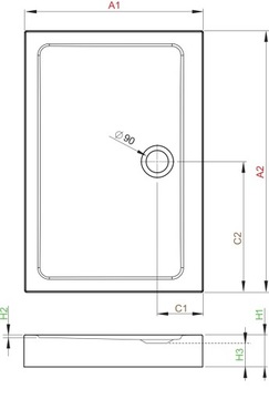 Акриловый душевой поддон 120х100 RADAWAY Doros D Compact