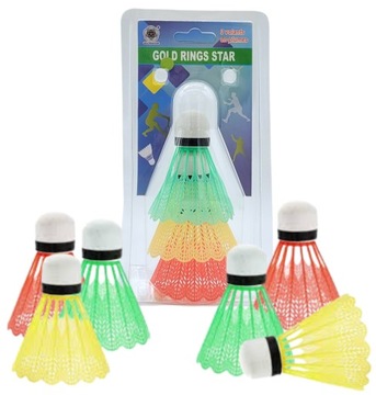 LOTKI do BADMINTONA zestaw 3 lotek KOLOROWE