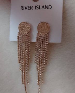 River Island/ Długie, Bogato zdobione kolczyki wieczorowe z Londynu, NOWE