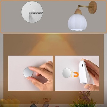 2X БЕСПРОВОДНЫЕ МАГНИТНЫЕ СВЕТОДИОДНЫЕ НАСТЕННЫЕ ЛАМПЫ В ФОРМЕ ОБОЛОЧКИ С ДАТЧИКОМ ДВИЖЕНИЯ