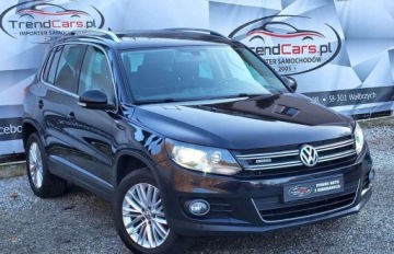 Volkswagen Tiguan I SUV Facelifting 2.0 TDI CR DPF BlueMotion 140KM 2014 Volkswagen Tiguan 2.0 TDI 140 KM 4x4 Automat Navi bezwypadkowy serwisowany