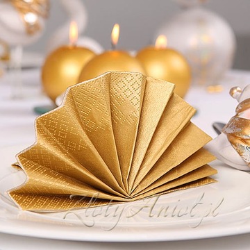 Салфетки трехслойные - Золото - 33х33см - 20 шт.