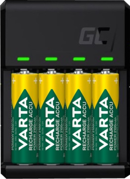 Sada – nabíječka Gc VitalCharger 4 x Nabíjecí Baterie Varta Aa R06 2100mAh
