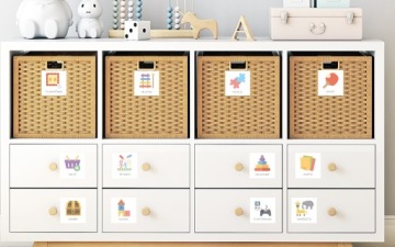 72 шт. игрушечные этикетки/наклейки для организации игрушек ИКЕА ТРУФАСТ.