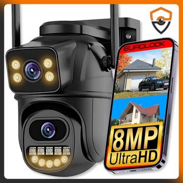 Двойная камера Wi -Fi Smart Rotary Smart 8mpx Ultrahd Zoom Application