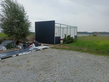 Навес для автомобиля, гараж, конструкция из стальных сэндвич-панелей