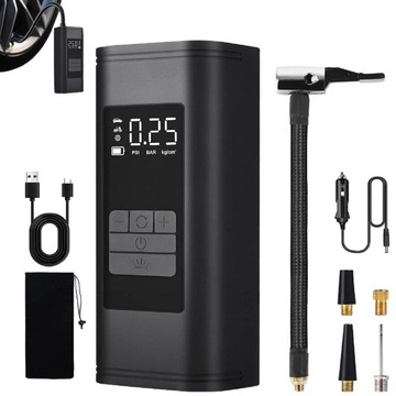 POMPKA ELEKTRYCZNA BEZPRZEWODOWA KOMPRESOR ROWER Z LED 6000 mAh
