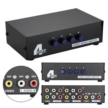 АДАПТЕР SWITCH 4IN1 AV RCA CHINCH 4x1