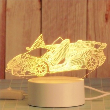 Nocna lampka LED 3D samochód sportowy