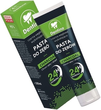 DENTINO PASTA DO ZĘBÓW 100 ml WYBIELAJĄCA - czarna węglowa