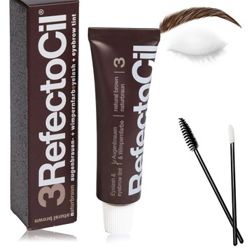 RefectoCil HENNA w żelu Farbka Do Brwi Rzęs 15ml 3.BRĄZOWA +Szczoteczka