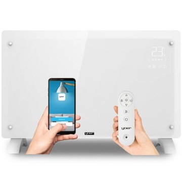 Grzejnik elektryczny Szklany Konwektorowy Yoer LED timer +WiFi 2500W +ECO